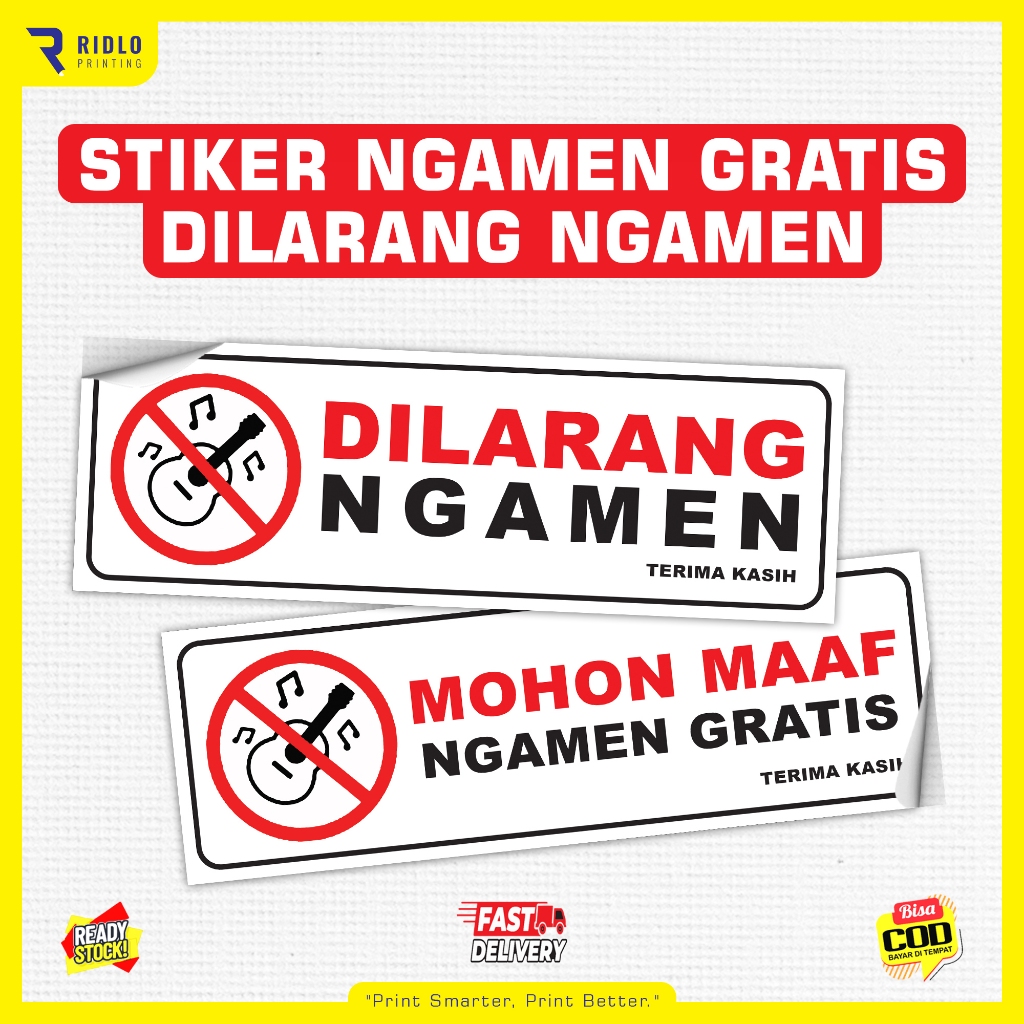 STIKER DILARANG NGAMEN / STIKER NGAMEN GRATIS