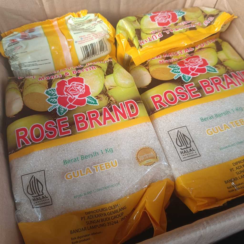 

Gula Tebu Berat Bersih 1 Kg Rose Brand