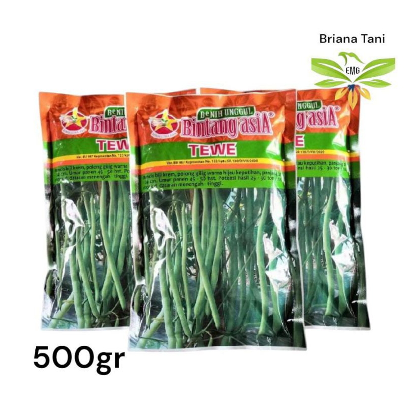 

Tewe 500gr Benih Buncis Biji Krem Bintang Asia Logawa