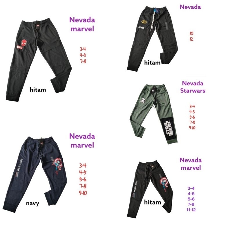 NEVADA CELANA JOGER TRAINING OLAHRAGA SANTAI ANAK