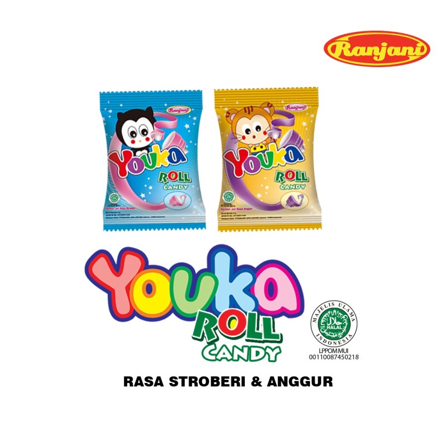 

Youka Roll Candy Permen Aneka Rasa ( 1 Pack Isi 20 ) -Permen Gulung - Ranjani