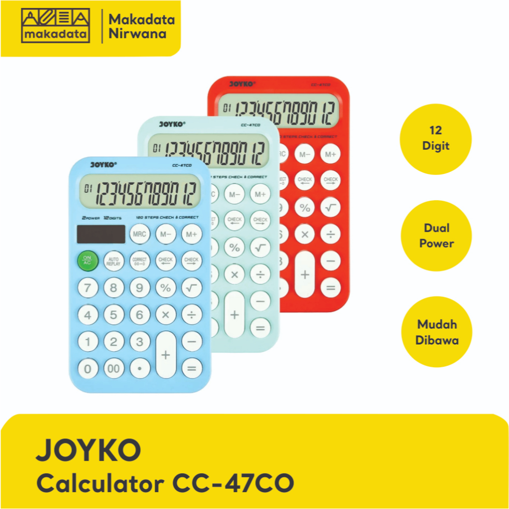 

JOYKO CALCULATOR/KALKULATOR CC-47CO (1 PCS)
