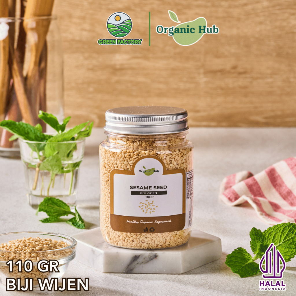 

Organic Hub Biji Wijen Putih Sangrai Rempah Bumbu Dapur Nusantara Makanan Premium Quality 110 gr