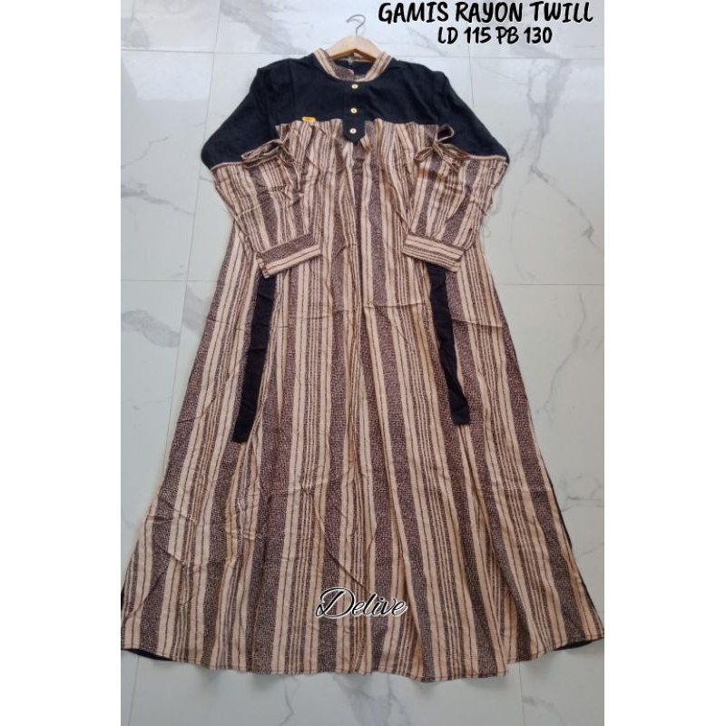 Gamis rayon polos | gamis rayon twill motif etnik | homey dresss rayon