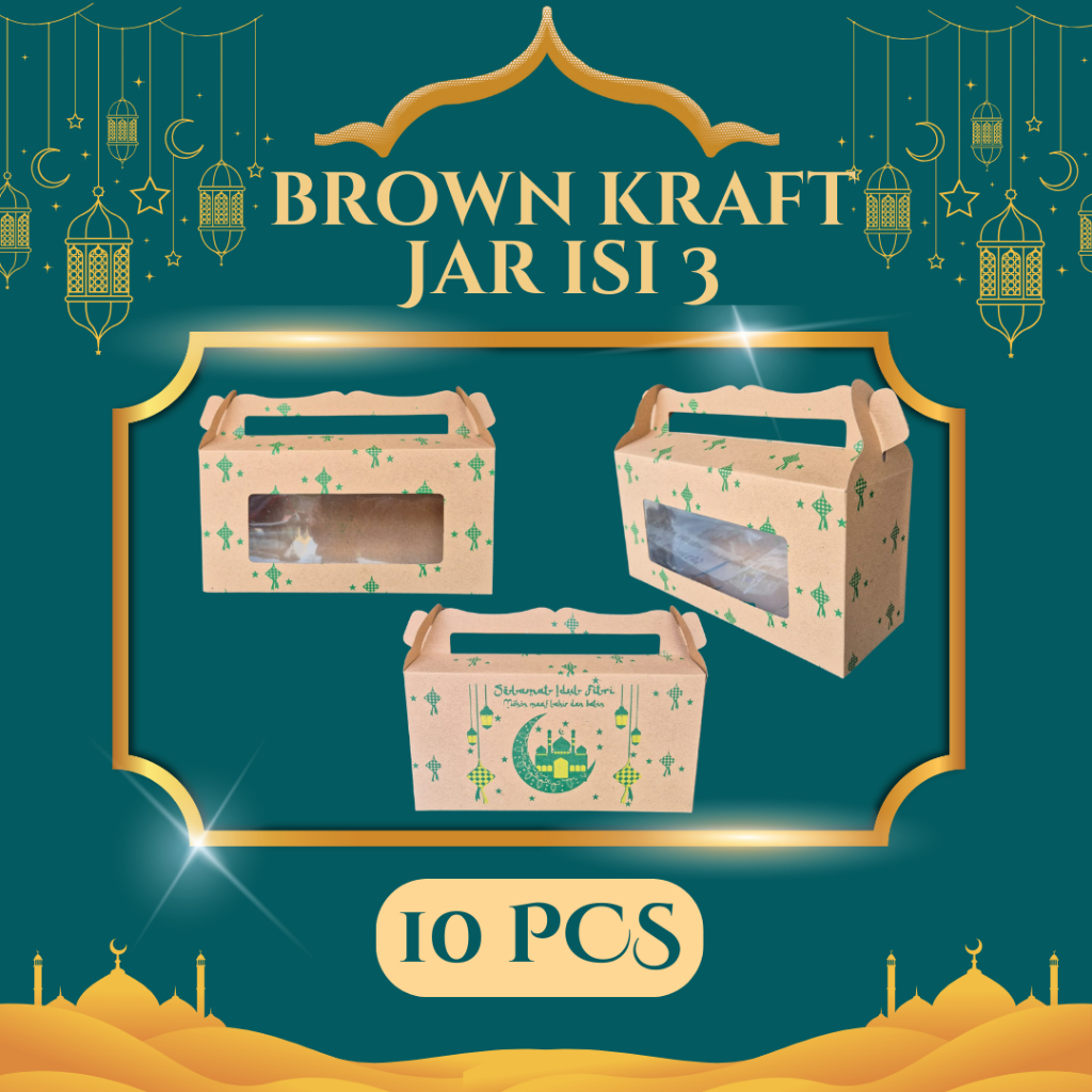 

Box Kaca Brown Kraft Jar isi 3 Lebaran
