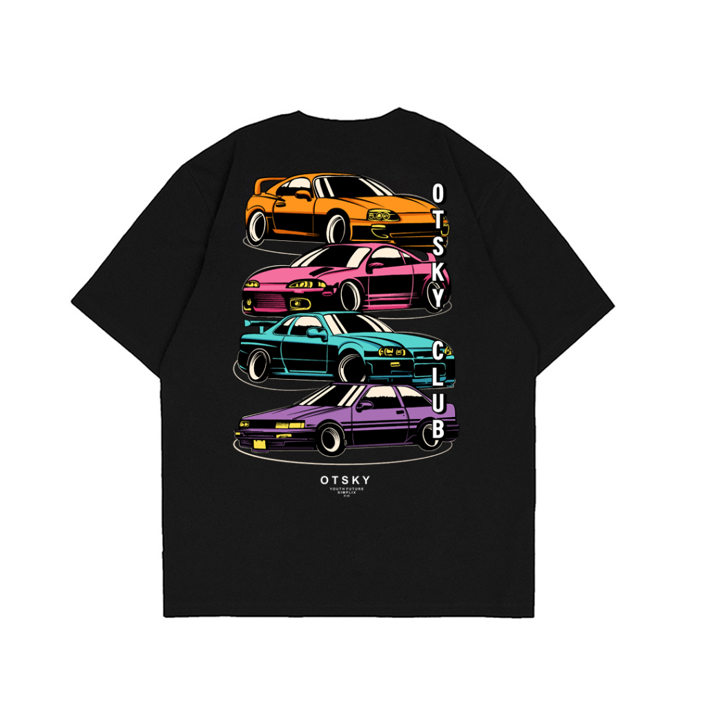 Otsky Kaos Pria Logo Car Otsky Club Cotton 24s Baju Tshirt