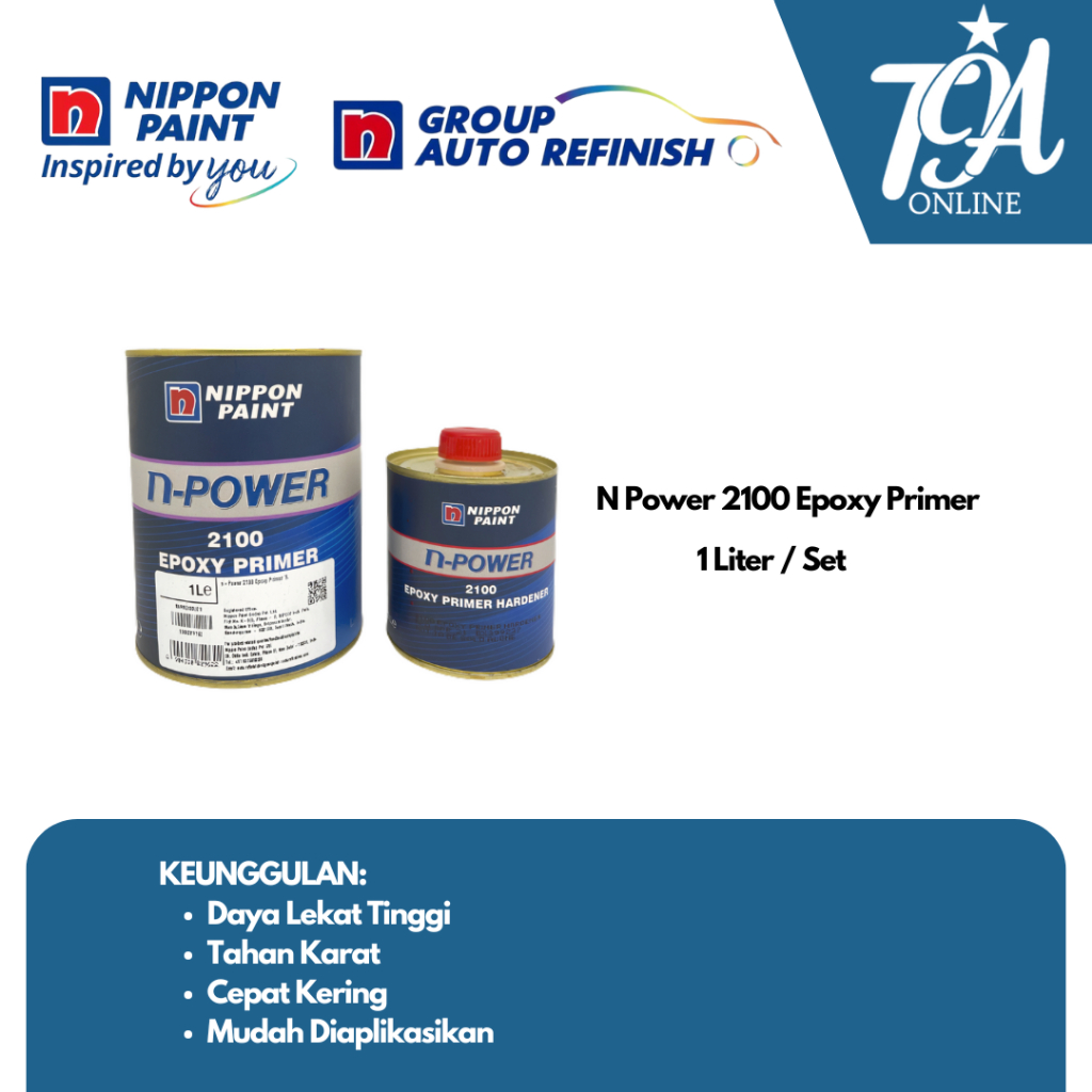 N-Power Epoxy Primer 2100 Cat Dasar Epoxy 2K Anti Karat Daya Rekat Superior Tahan Bahan Kimia Nippon