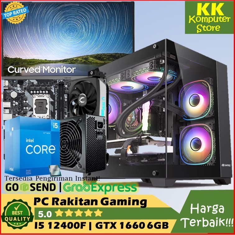 Pc Gaming Intel i5 12400F | Gtx 1660 6G |Nvme 256GB |Ram 16GB |Hdd 500G [ Fulset Samsung 27 Curved ]