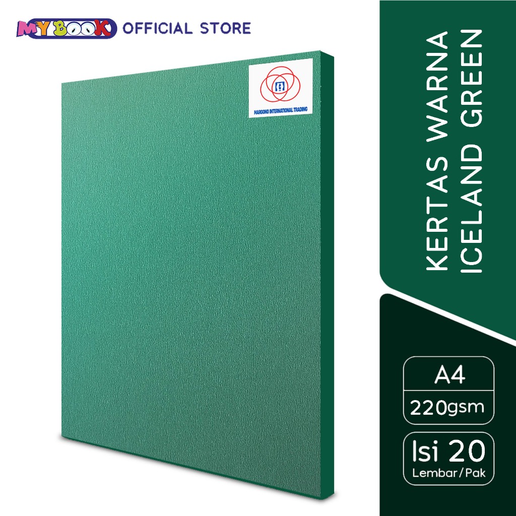 

Margono Kertas Warna A4 Iceland Green Hijau 220 gsm - 20 Lembar