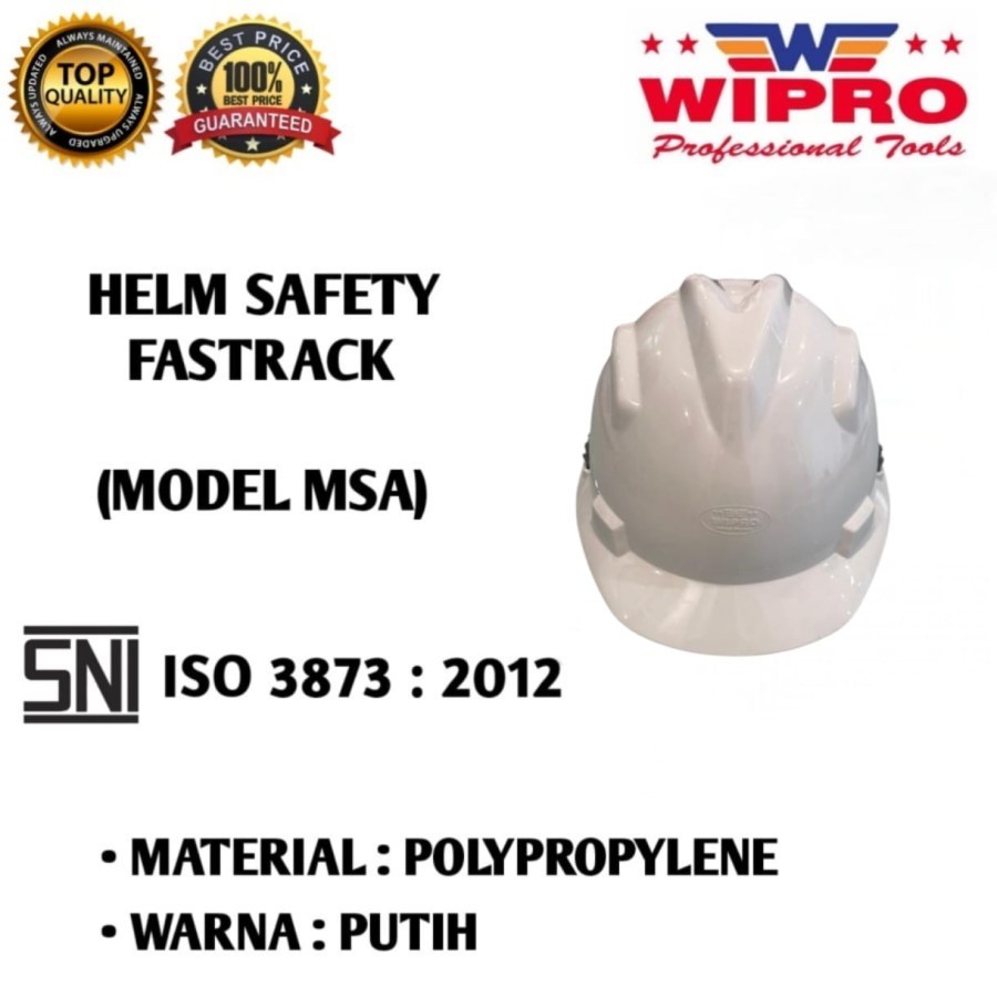Helm Safety Proyek Model MSA Merk Wipro Putih Wipro Helm Proyek warna Putih tipe putar Helm Proyek P