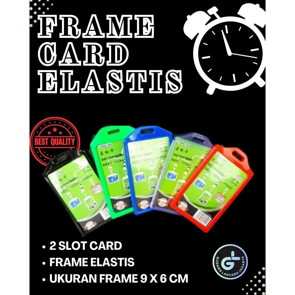 

FRAME Casing Tempat ID Card Holder ELASTIS Bening Potrait 2 SLOT KARTU T017 T 017