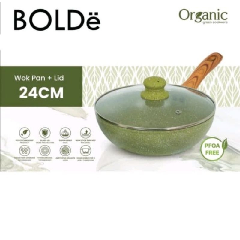 BOLDE Organic Green Wok 24cm