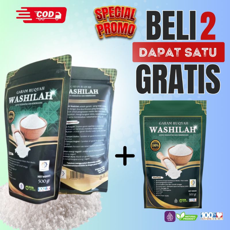 

[SPECIAL PROMO] BELI 2 GRATIS 1 Garam Ruqyah Washilah 500gr,Garam krosok ,garam ruqyah original