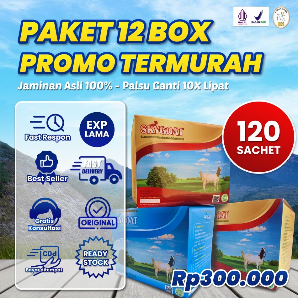 

Paket 12 Box SKYGOAT Susu Kambing Etawa Pilihan Terbaik untuk Kesehatan Keluarga
