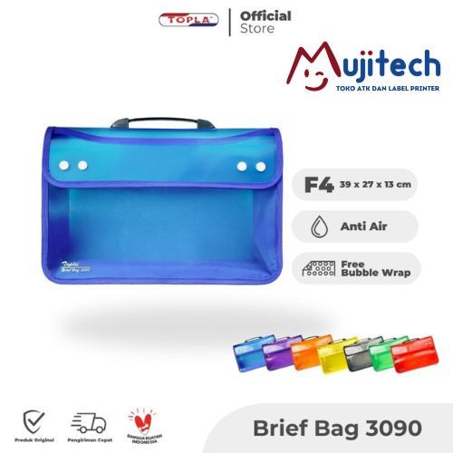 TAS KANCING FOLIO 3090 DOKUMEN SEKOLAH MAP JINJING BRIEF BAG TOPLA