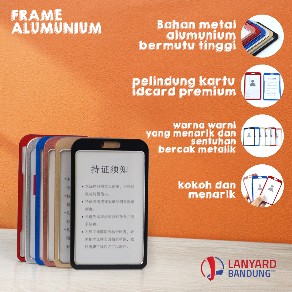 

card holder bahan alumunium bermutu tempat id card metal kartu pegawai