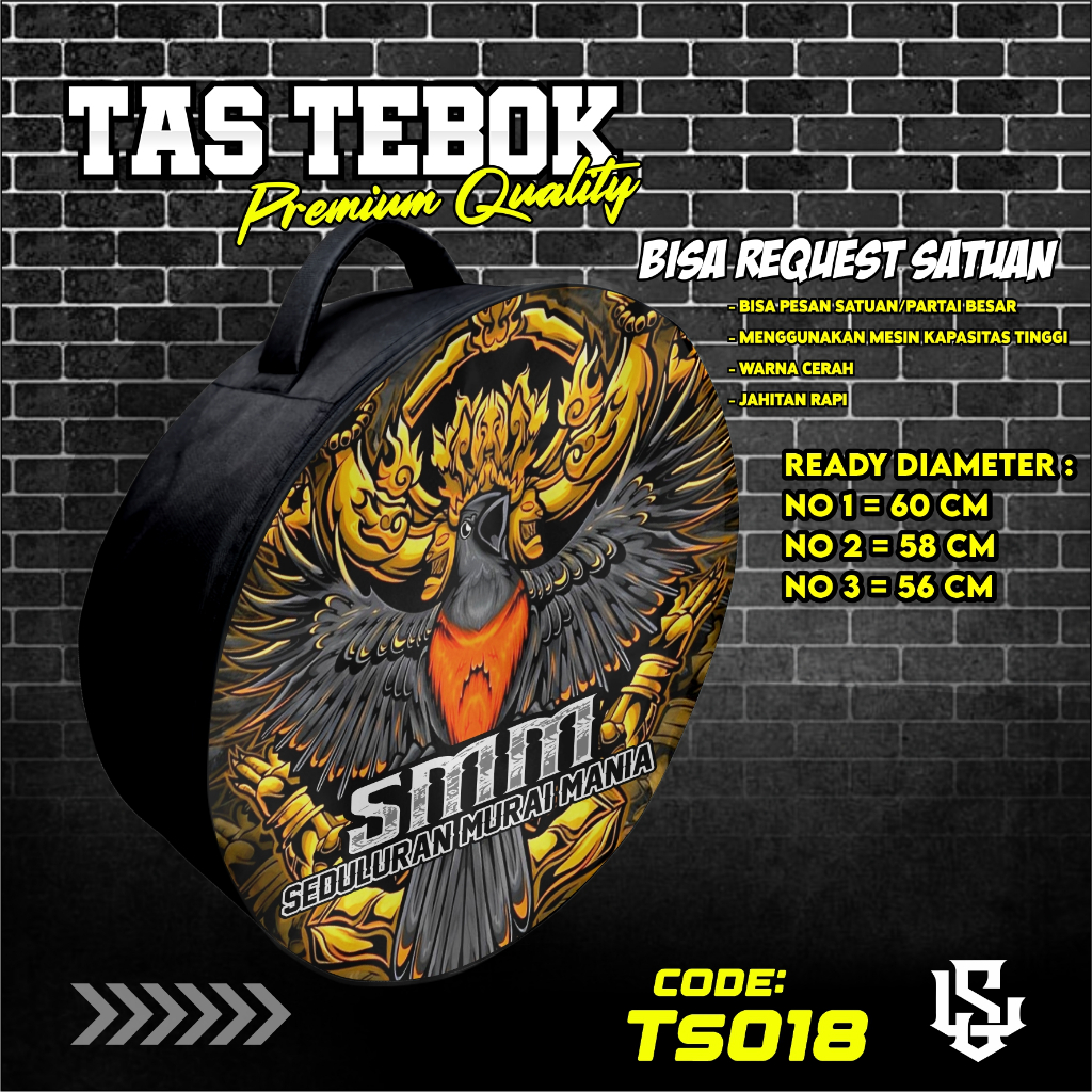tas tebok murai motif SMM  ransel gendong jinjing bawa tebok sangkar murai printing