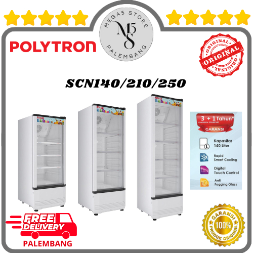 Showcase Cooler Polytron SCN140 / SCN180 / SCN230 Kulkas Lemari Display Cooler Polytron