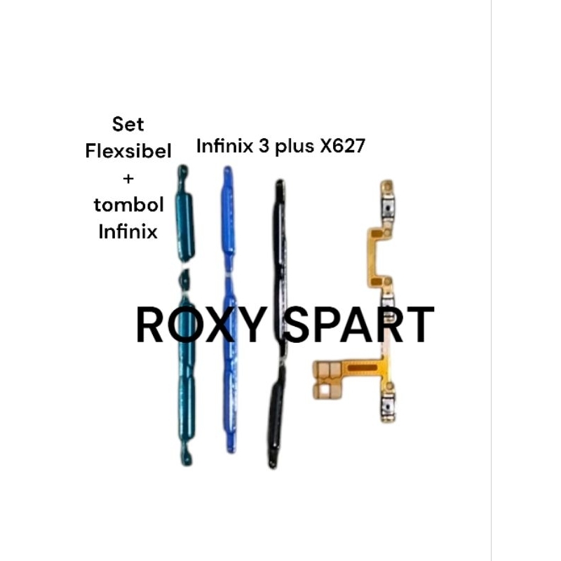 Set Tombol Luar + Flexible On Off Volume Infinix Smart 3 plus X627 + tombol Fullset