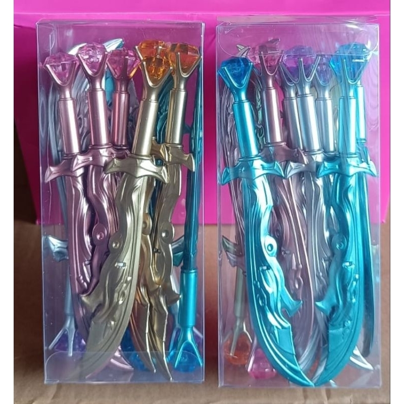 

12pcs Pulpen Unik Bentuk Pedang Pedangan