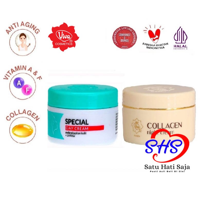 VIVA COLLAGEN NIGHT CREAM 22 gr | SPECIAL DAY CREAM | KRIM MALAM | KRIM SIANG