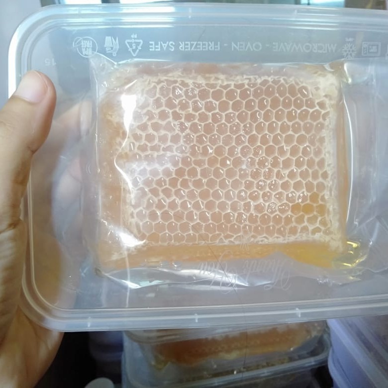 

Maknyuss1 Madu Sarang Asli Madu Sarang/Sarang Madu/Honeycomb 100 Gram Free Box