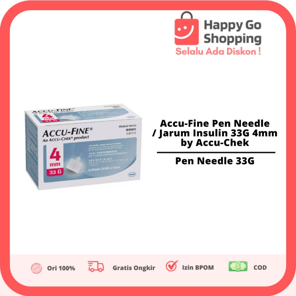 Accu-Fine Pen Needle / Jarum Insulin 33G 4mm by Accu-Chek