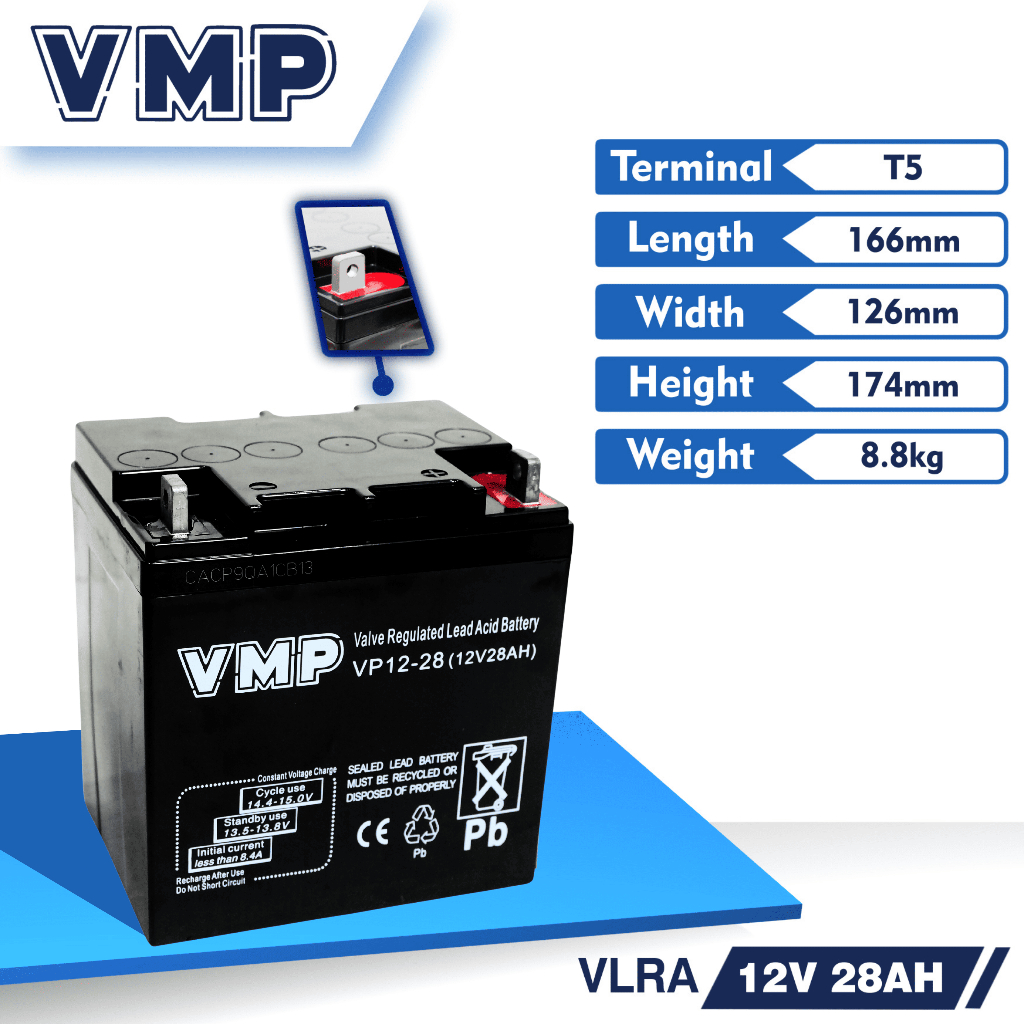 Aki UPS VMP 12V 28AH Baterai UPS Aki Kering Batere UPS Battery VRLA AKI SOLAR PANEL ORIGINAL BERGARA