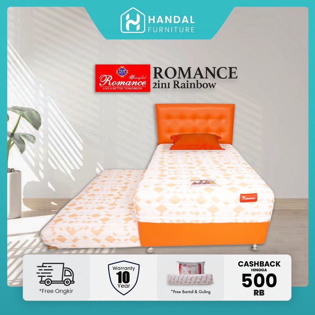 Kasur Springbed Romance Rainbow 2in1 90x200, 100x200, 120x200, 140x200  Kasur Atas bawah Anak / Dewa