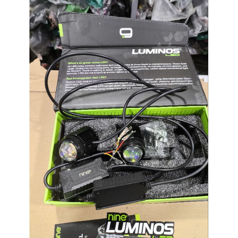 LAMPU LED D2 laser TEMBAK SOROT LASER 2 WARNA ORIGINAL 9NINE LUMINOS Q2S BLUE LENS
