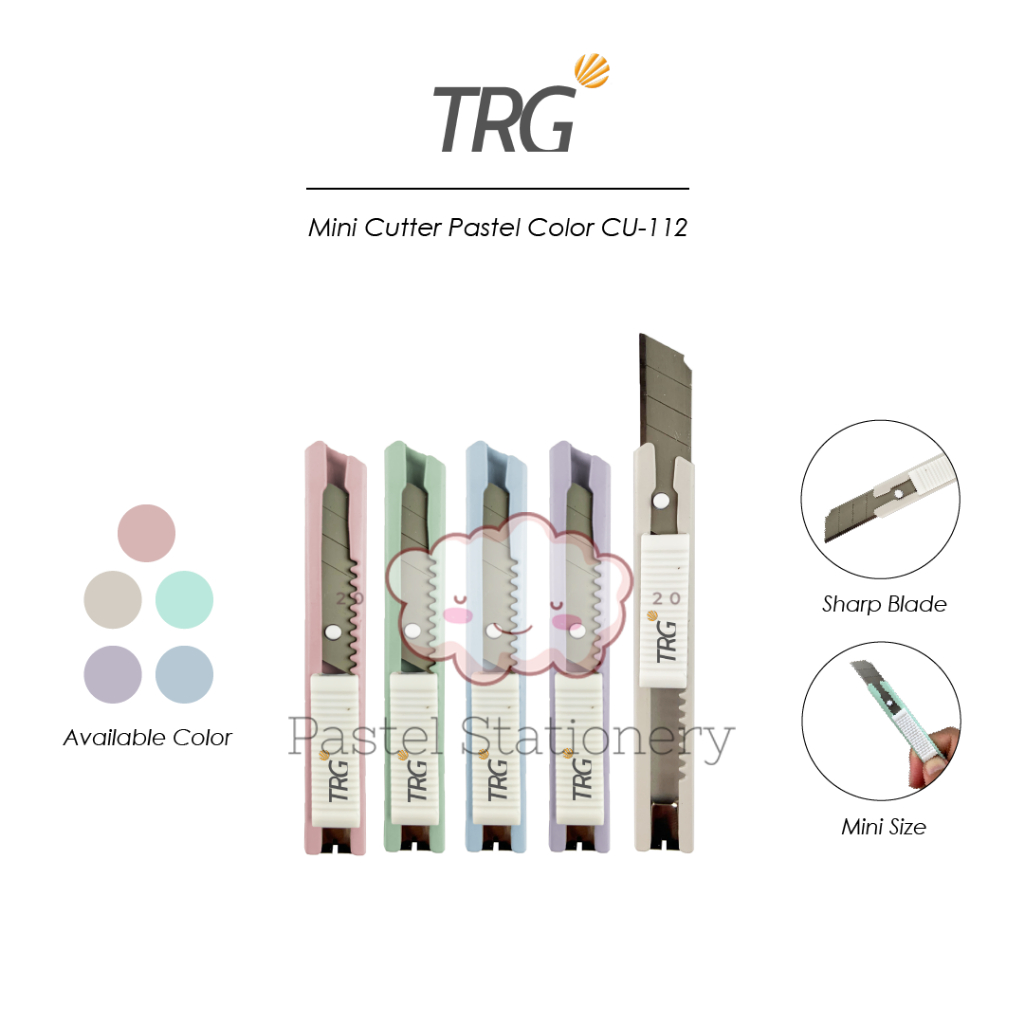 

TRG Mini Cutter Pastel Color CU-112 - Pemotong Kertas Cuter Kecil Besi Tajam TRG