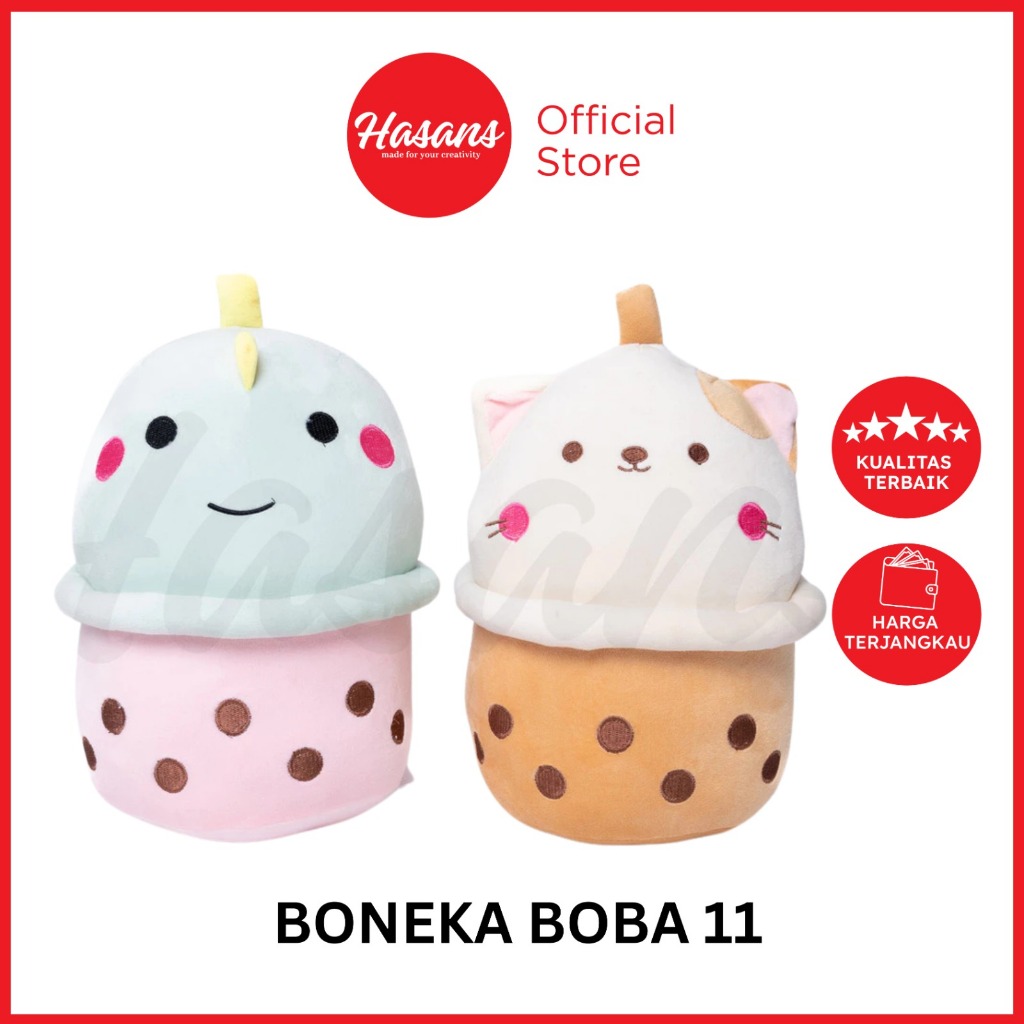 Boneka Cute Boba Bubble Milk Tea Animal / Boneka Boba Kucing / Boneka Boba Dino / Boneka Import Lucu