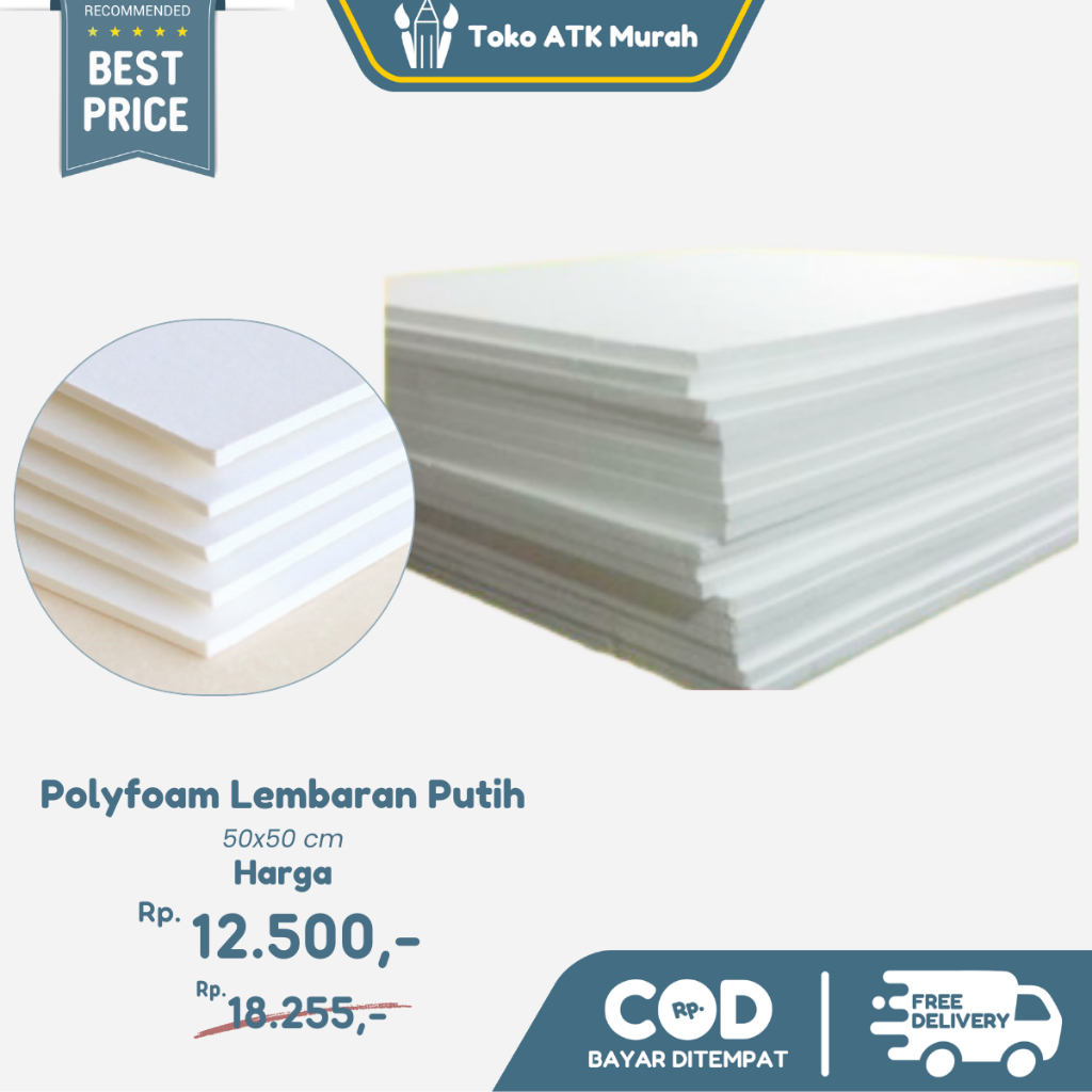 

Poli Foam 5mm Foamboard - Polyfoam 50x50 cm