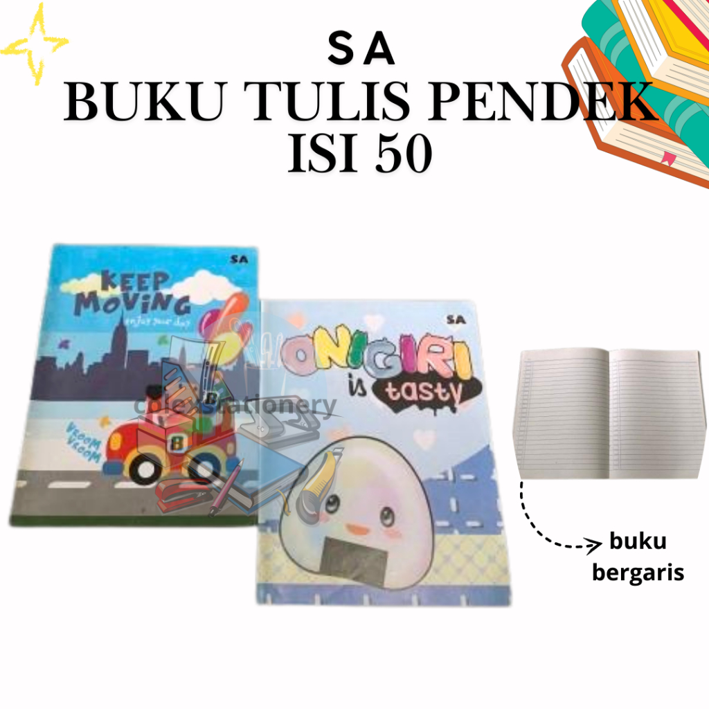 

[1 PC] Buku Tulis Sekolah Murah Bergaris Biasa / Buku Tulis Sekolah Anak Motif SA 50 Isi 50 Lembar