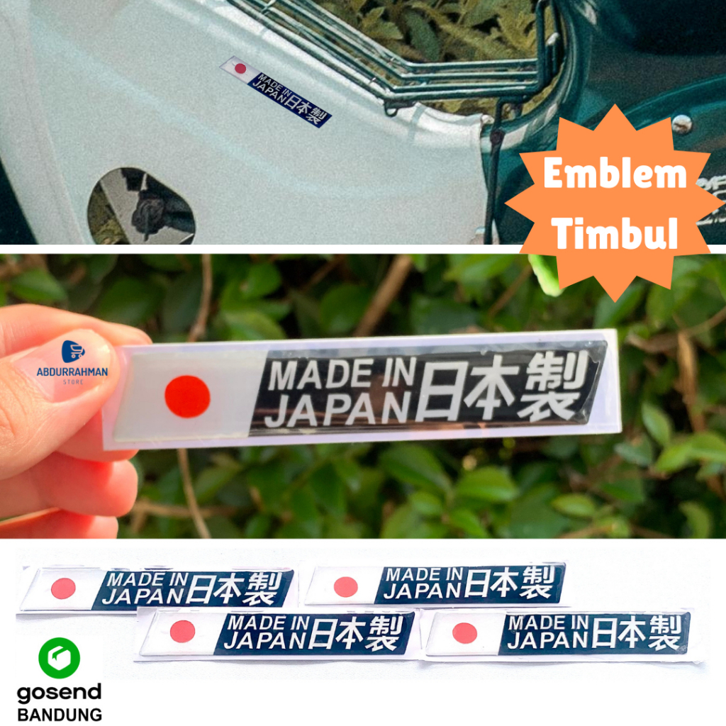 

Emblem Sticker Stiker Timbul Made in Japan Helm Motor Sepeda Laptop Mobil Skateboard Meja Buku
