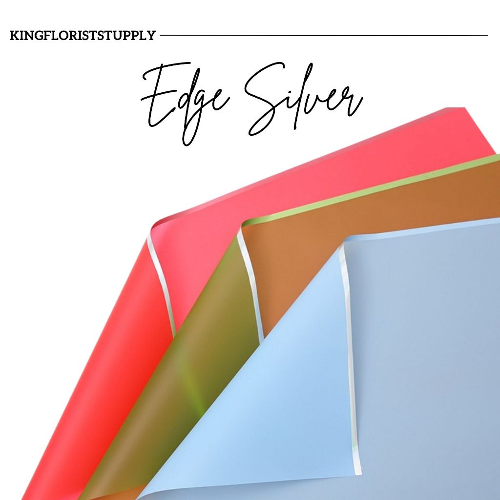 

Wrapping Paper Edge Silver Line Cellophane / kertas motif silver line/ buket lamaran/ hampres