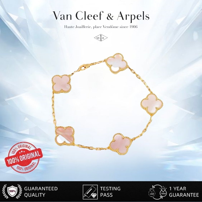 【✅100%original】Gelang Van Cleef & Arpels/Gelang Van Cleef & Arpels Cherry Blossom Pink/Gelang Lima B