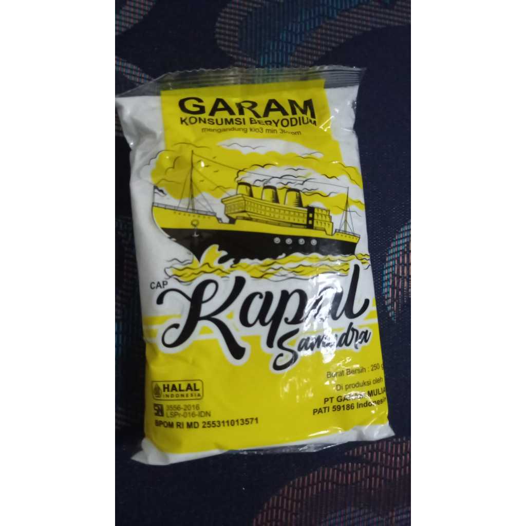 

Garam Dapur beryodium 250gr | Garam dapur cap kapal | Garam dapur termurah Isi 10