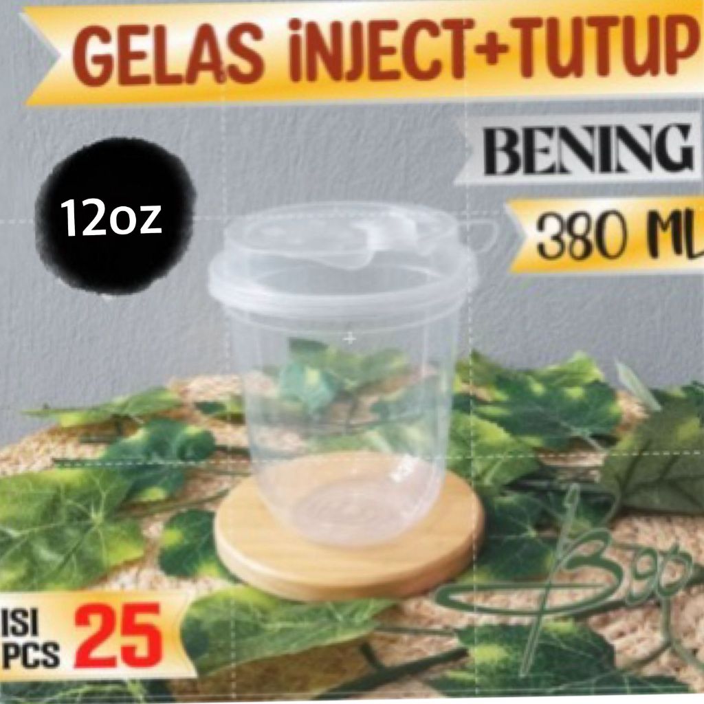 Gelas Plastik Injection 12oz/ Thinwall Cup Injection Reusable 12oz+ tutup