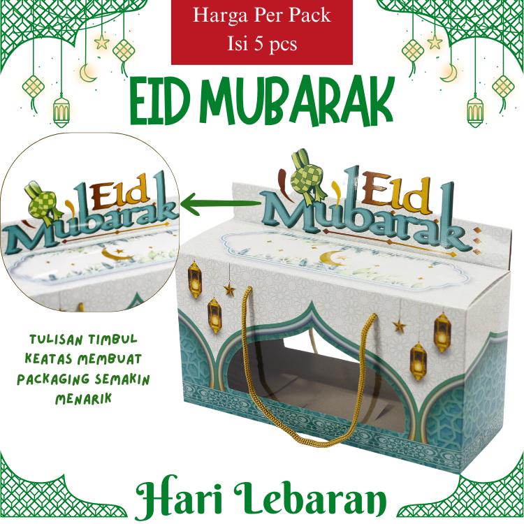 Kotak Toples Jar Isi 3 Toples, Paper Bag tabung Idul, dus toples kue kering, Jendela mika (5 PCS)