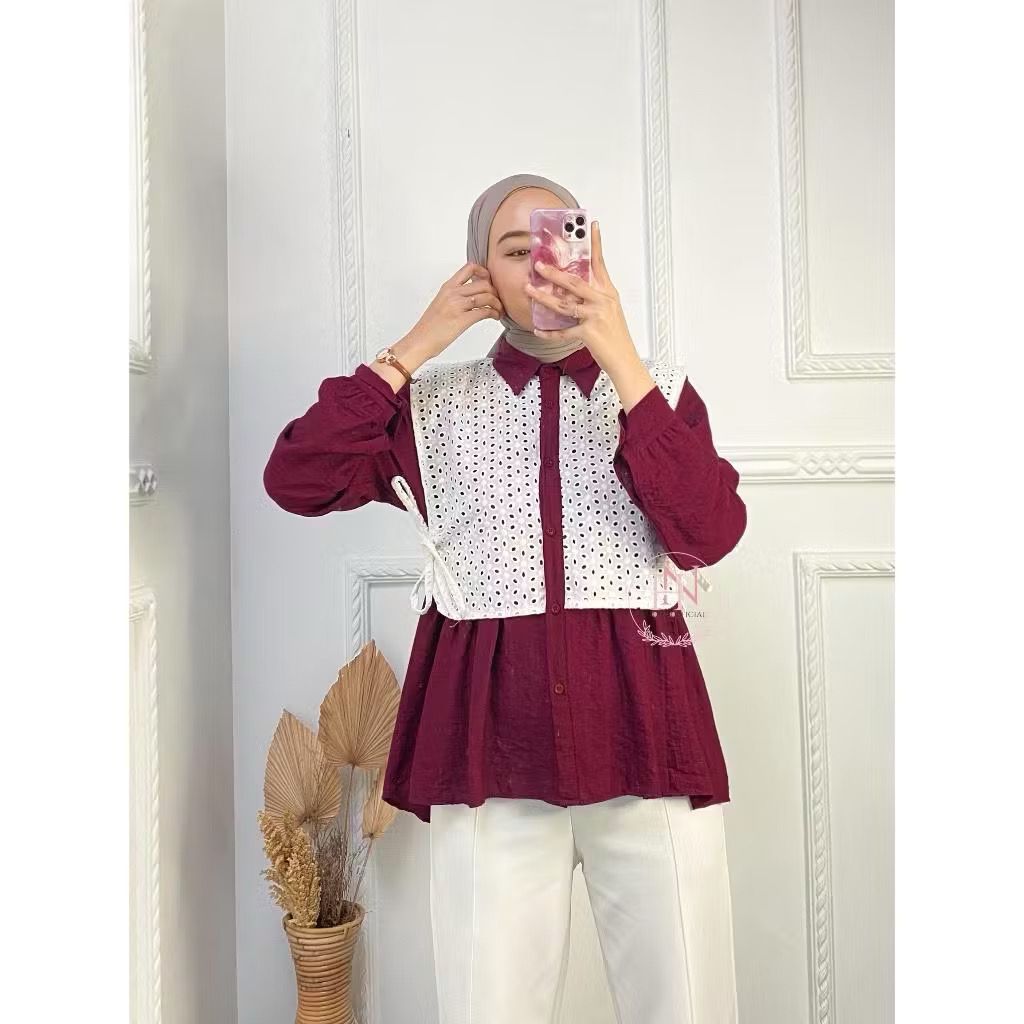 Kemeja Burkat Kombinasi TERBARU/ Kemaja Motif Korean / kombinasi burkat premium