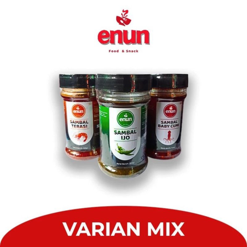 

Sambal Cumi Pedas Sambal Terasi Uleg Sambal Cabe Ijo Enun Netto 120 gram