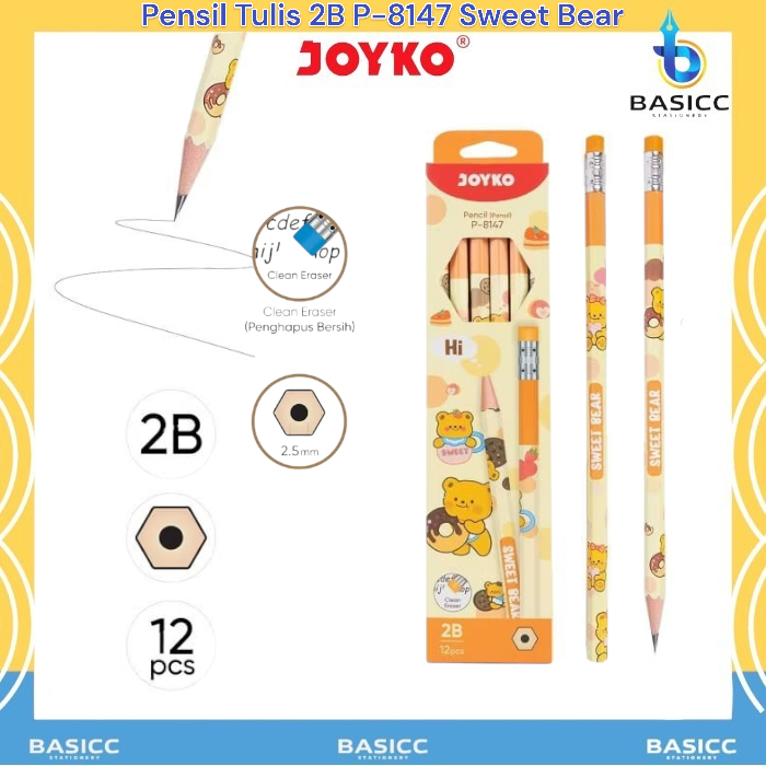 

Joyko Pensil Tulis 2B P-8147 Sweet Bear | @1Ktk=12 Pencil