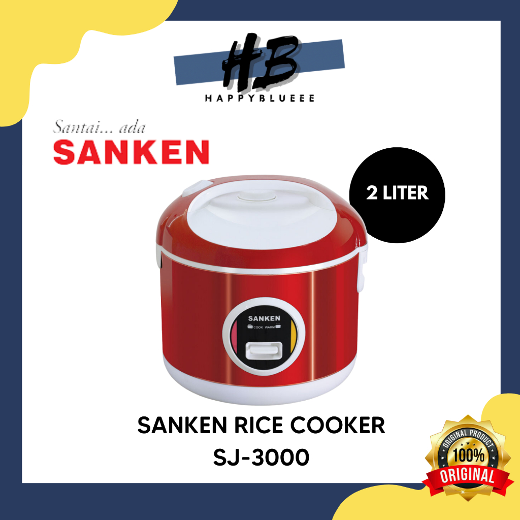 SANKEN RICE COOKER 2 LITER SJ-3000 STAINLESS STEEL