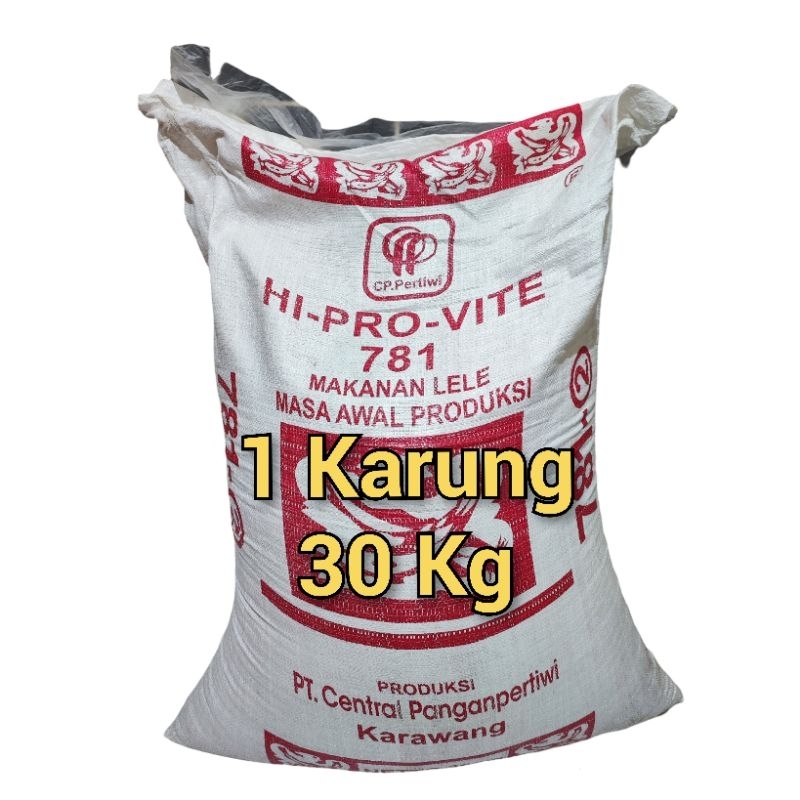 1 Karung Berat 30kg Hi Pro Vite 781 - 2 Pakan Ikan Lele Pelet Ikan Nila Pakan Lele Pelet Gurame