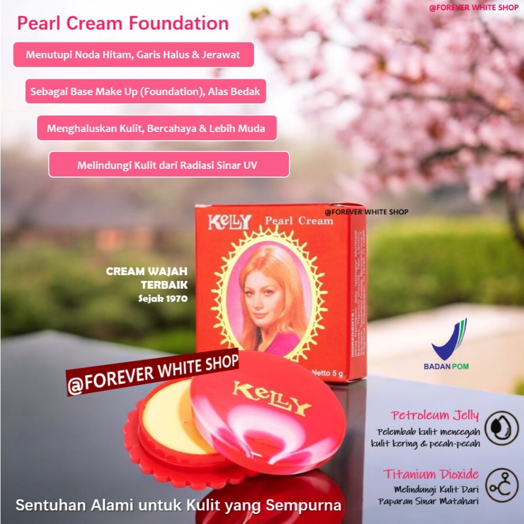 Termurah  Kelly Pearl Cream Wajah Glowing BPOM Terlaris Cream Pemutih Wajah Glowing 5 g FWS / Cream 