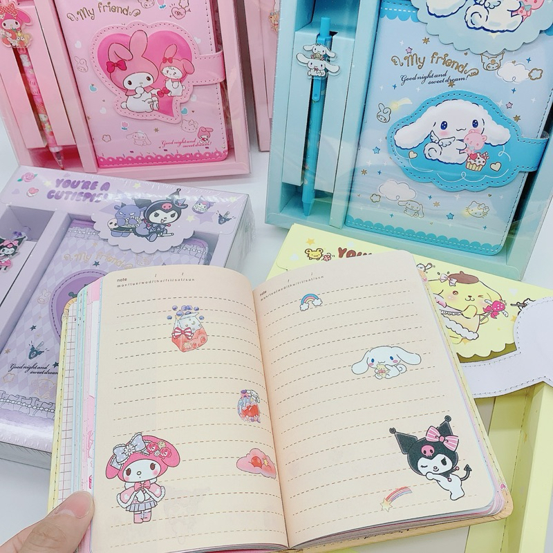 

Buku dan pen set notjurnal diary ATK025 kuromi cinnamoroll melody RB9