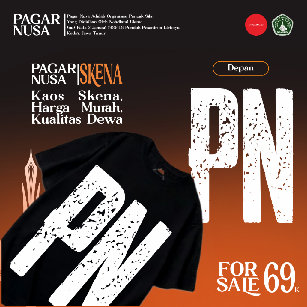 Kaos Tshirt PN Hitam Simpel Premium