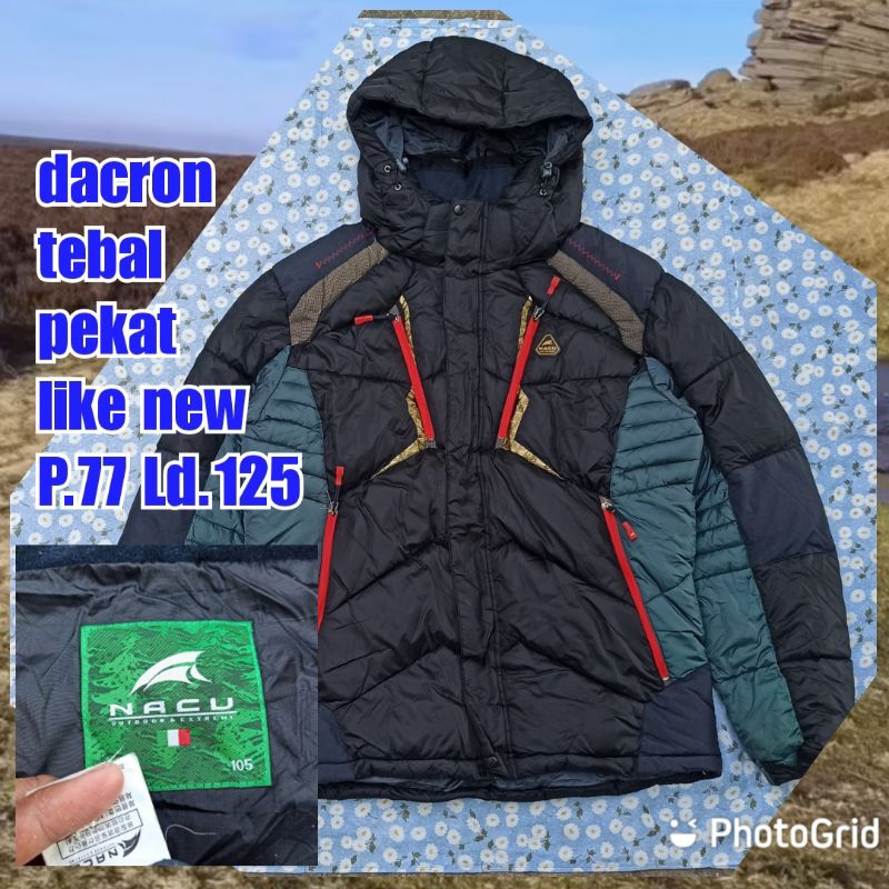 jaket gunung outdoor puffer gelembung tebal winter salju dacron nacu italia