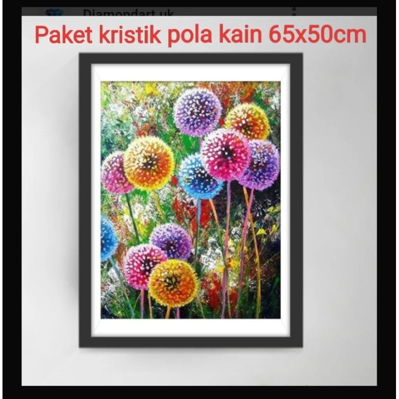 DIY PAKET KRISTIK BUNGA DANDELION FULL pola kain cross stitch 14ct embroidery kerajinan tangan sulam